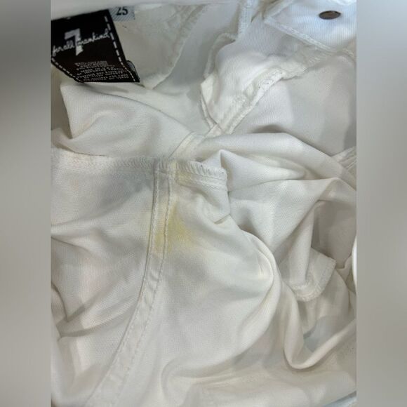 7 For All Mankind White Slim Straight Leg Jeans - Picture 9 of 10
